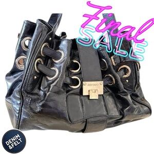 Jimmy Choo Women’s Black Patent Leather Ramona Satchel/Purse/Bag | PRELOVED!!🖤